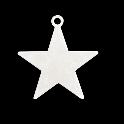 Metal Stamping Blanks Sterling Silver Star w/Top Loop, 20g